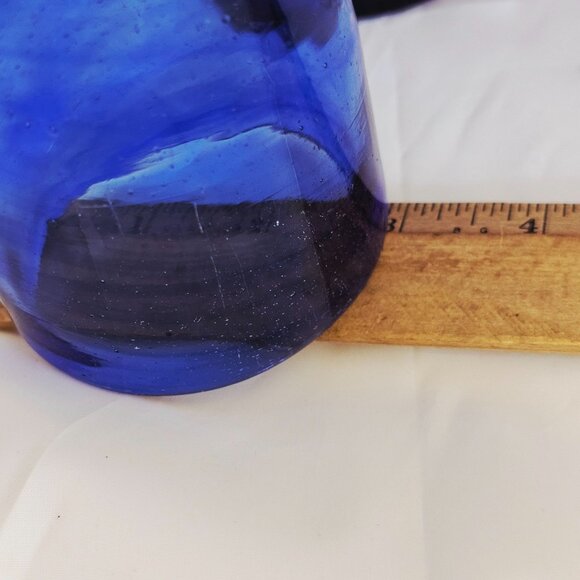 4 Hand blown Cobalt Highball Tumblers 6" ice tea glasses blue water glass artisa - Picture 7 of 8